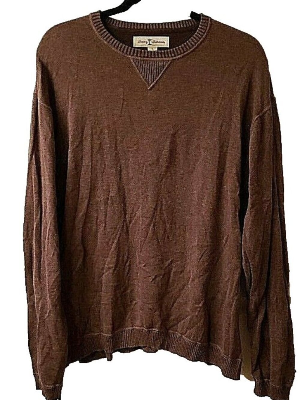 Tommy Bahama Pull Over Crew Neck Sweater Brown Cotton Men's Size XL